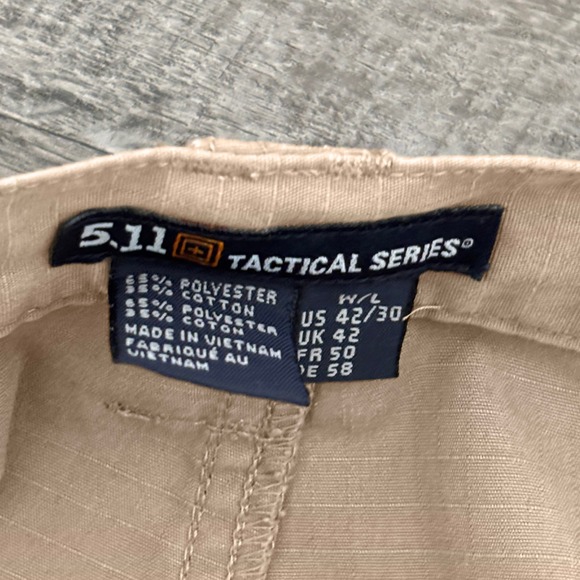 5.11 Tactical Taclite Pro Ripstop Cargo Pant Mens 42x30 Stone Utility 74273 - Picture 7 of 9